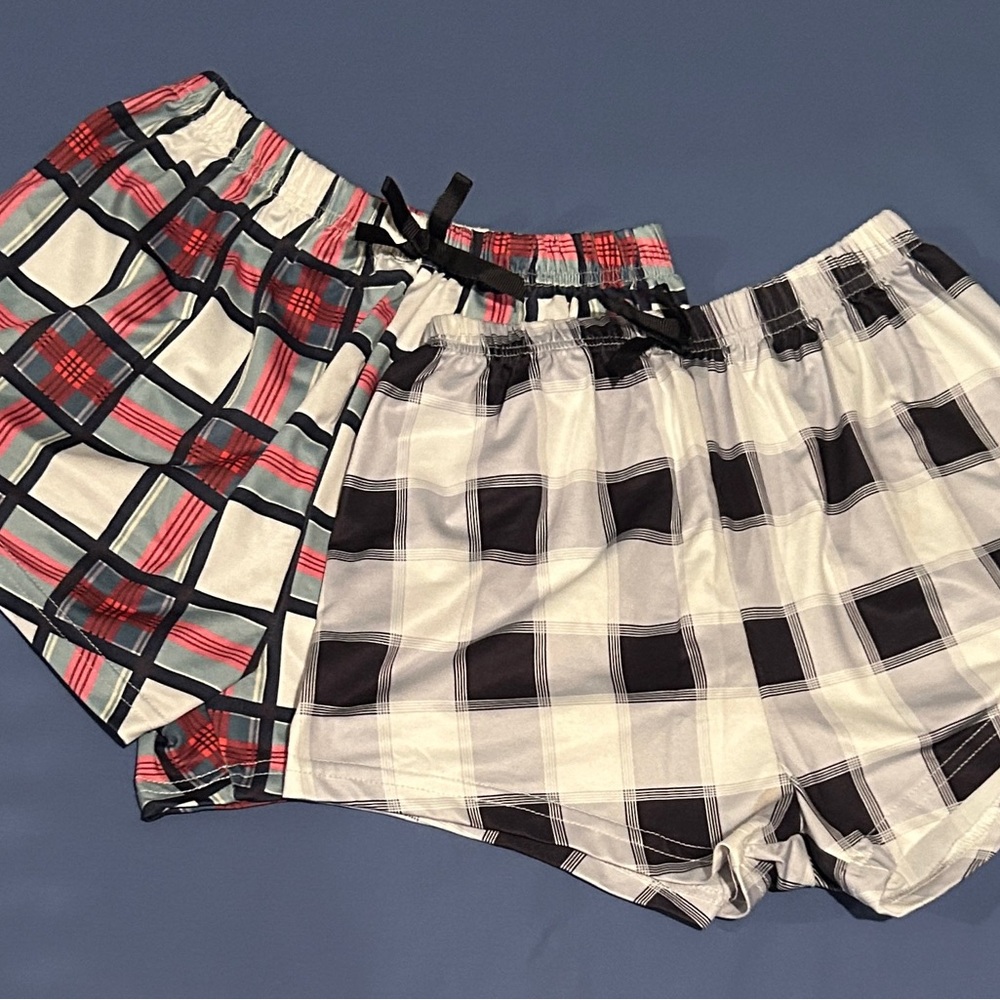 Plaid Boxer Shorts Set